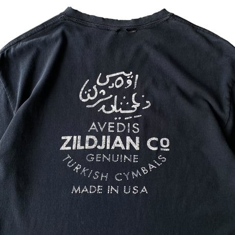 2000's〜"ZILDJIAN" Damaged printed Tee