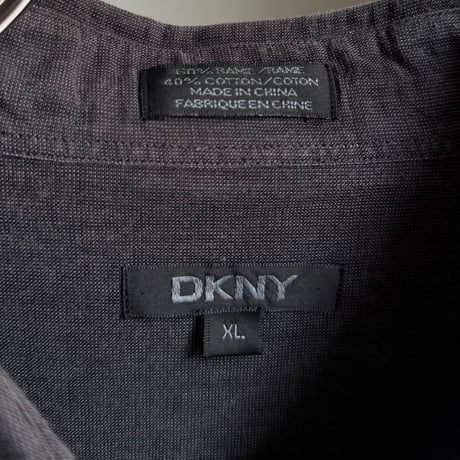 2000's "DKNY" Ramie / Cotton fabric short sleeve shirt