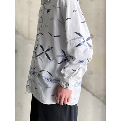 1990's "Reebok" All over printed L/S shirt