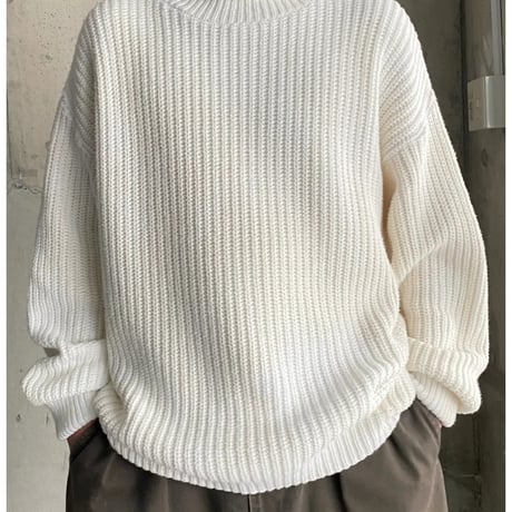 1990's "ORVIS" Turtle necked cotton knit sweater