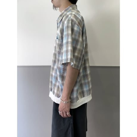 1990's Rayon blend full zip plaid shirt