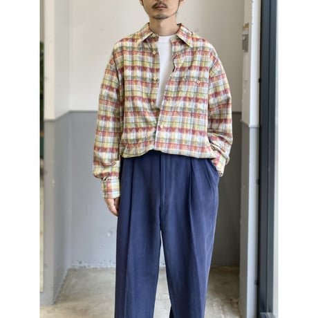 (Dead Stock) 1990's "MISSONI SPORT" Cotton jaquard fabric long sleeve shirt