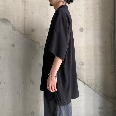 1990's-2000's "JHANE BARNES" Open collar short sleeves silk shirt