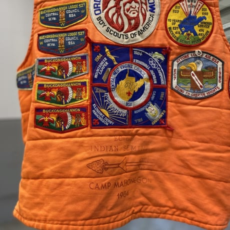 1980's Multi patch design sleeveless jacket