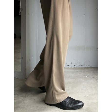 2000's Silk fabric 2tuck slacks pants