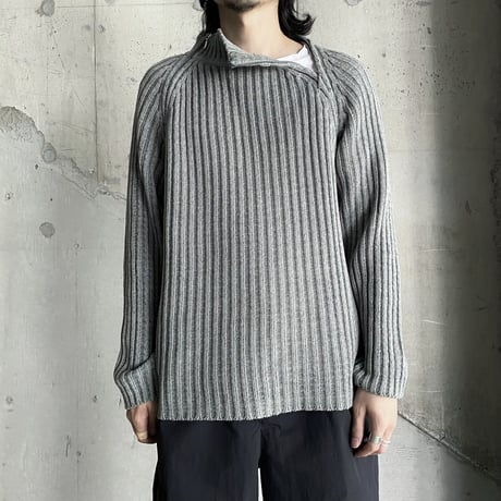 2000's Dual zip design wool blend knit sweater