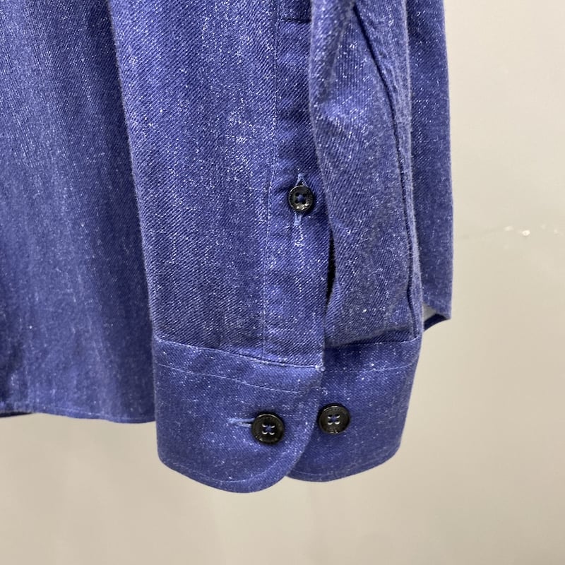 ARMANI COLLEZIONI リネン 長袖シャツ L パープル 極美品 ARMANI COLLEZIONI