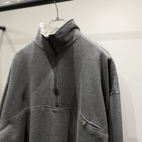 2000's Wide & Short silhouette half zip design sweat shirt