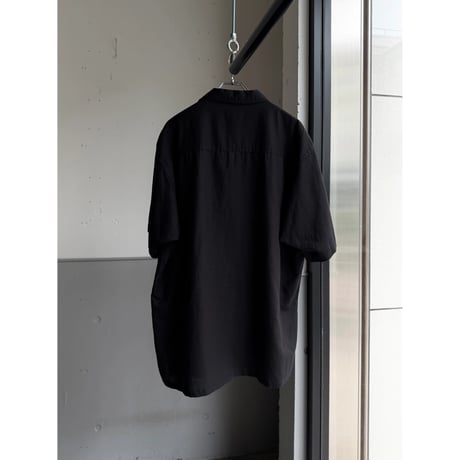 1990's-2000's "CLUB ROOM" Linen / Cotton fabric open collar shirt