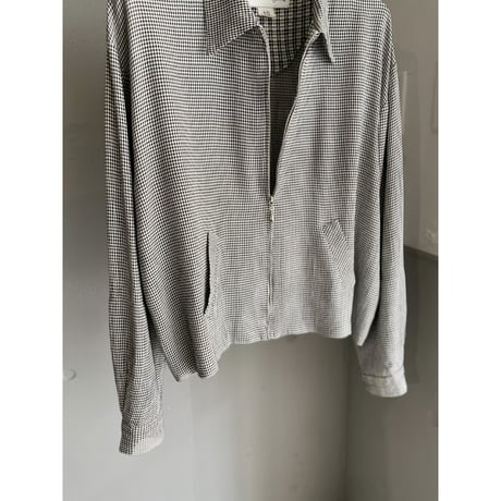 1990's Acetate/Rayon plaid patterned cropped jacket