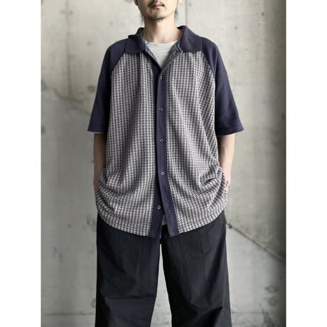 1990's Raglan sleeves two tone color knit shirt