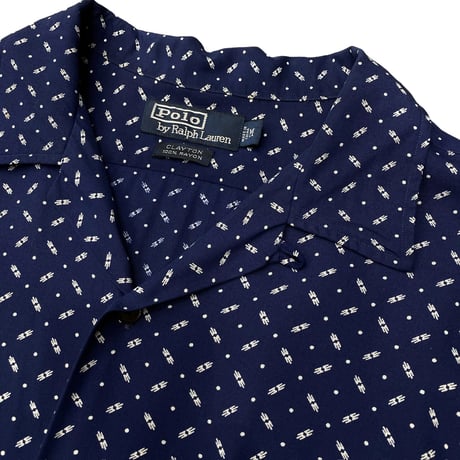 1990's-2000's "Polo by Ralph Lauren" Open collar rayon shirt