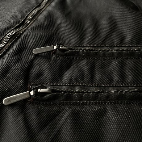 2000's "GUESS" Arm zipper design coated riders jacket