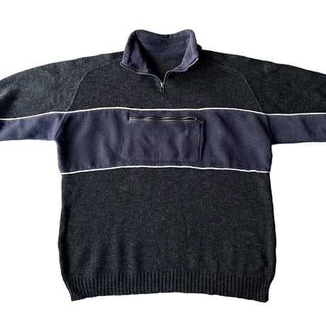 1990's-2000's PORTUGAL made switching design half zip knit sweater