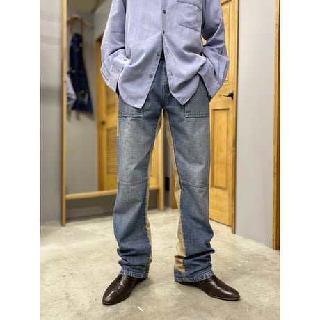 2000's〜 Two tone color denim pants