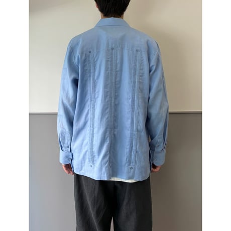 2000's linen fabric guayabera shirt