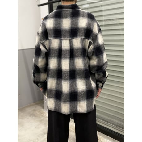 Late-1980's "Liz wear" L/S Ombre patterned wool shirt