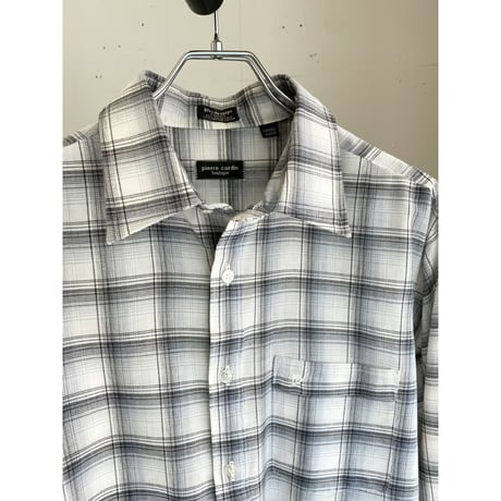 1990's "pierre cardin" plaid patterned long sleeve shirt