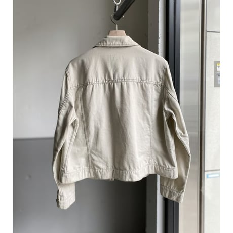 2000's "Eddie Bauer" Linen/Cotton fabric trucker jacket