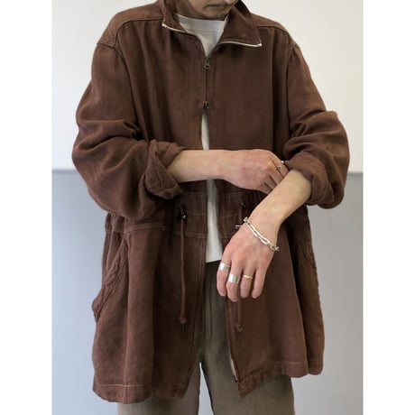 "PERUVIAN CONNECTION" Linen fabric double zipper jacket