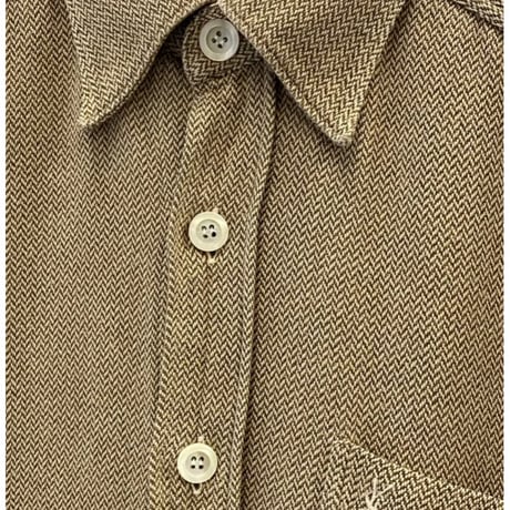 1990's "Yves Saint Laurent" Herringbone fabric long sleeve shirt
