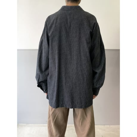 1990's-2000's "PERRY ELLIS" Silk × Cotton Fabric Dot Patterned Shirt