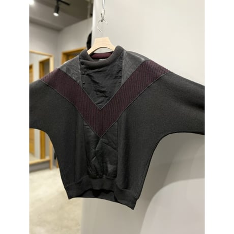 1980's Switching fabric design alpaca blend knit sweater