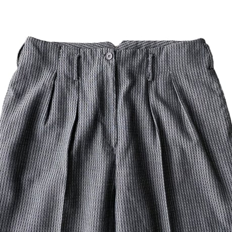 1980's Jacquard fabric rayon blend 2tuck slacks pants