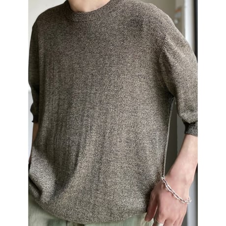 2000's Silk / Cotton fabric short sleeve melange knit