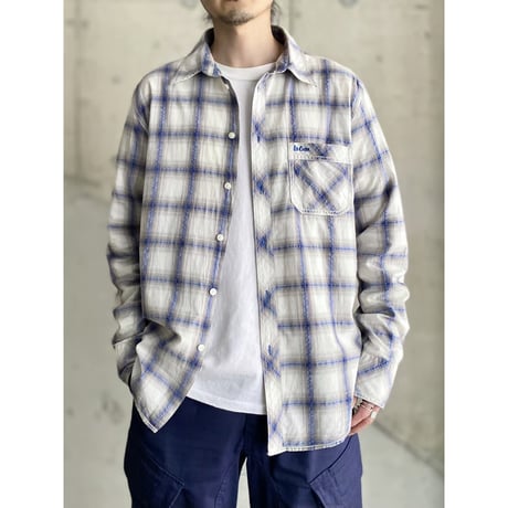 2000's Ombre check pattern cotton shirt