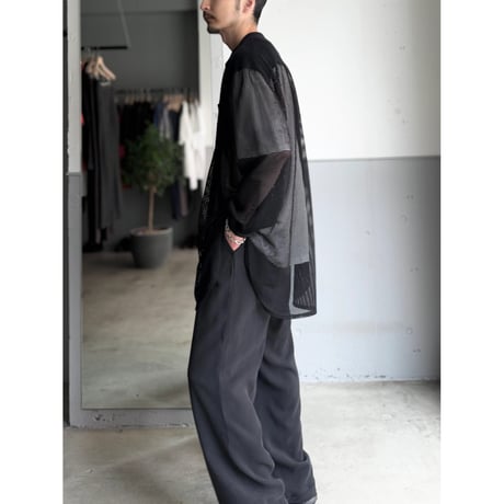 1980's-1990's Switching fabric design mesh shirt