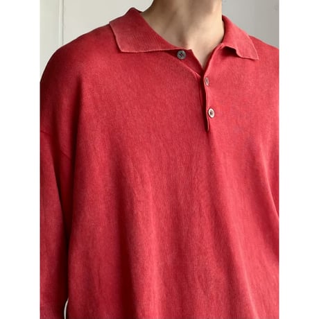 1990's-2000's Faded Color Rayon Blend Summer Knit Shirt