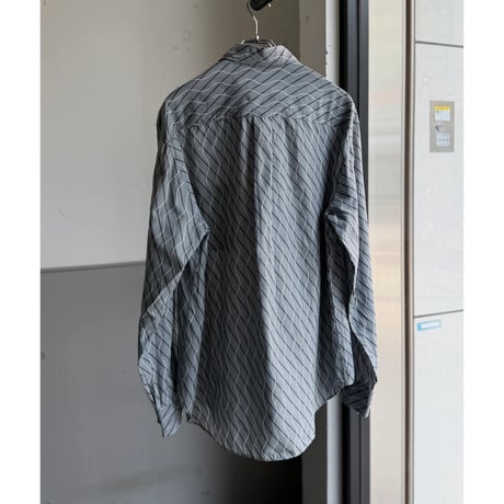 2000's "EMPORIO ARMANI" Wavy × Stripe patterned long sleeve shirt