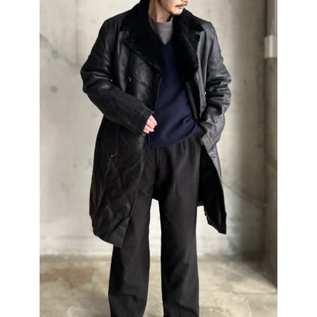 2000's "JIL SANDER" Double breasted leather coat