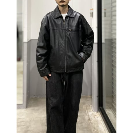 1990's Black leather sports jacket
