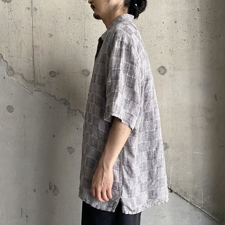 2000's Checker patterned linen shirt