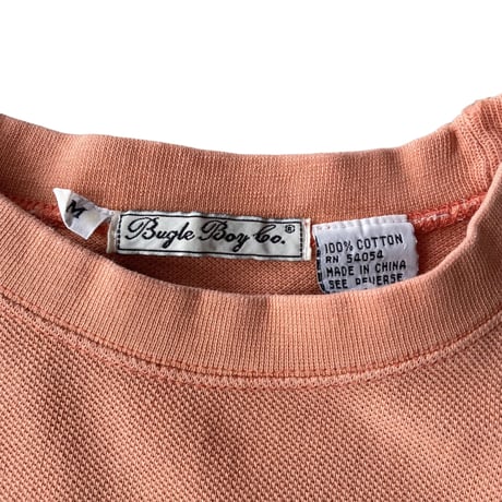 1980's-1990's "BUGLE BOY" seed stitch plain pocket Tee