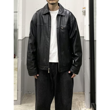 1990's Black leather sports jacket