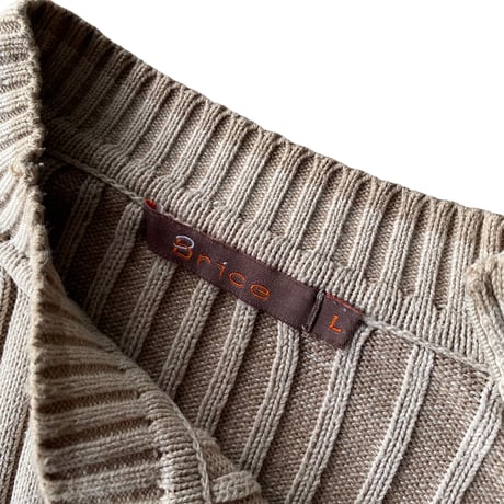 2000's Asymmetrical zip design cotton blend knit sweater