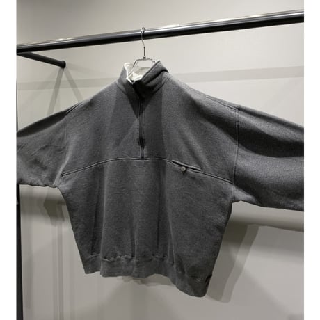 2000's Wide & Short silhouette half zip design sweat shirt