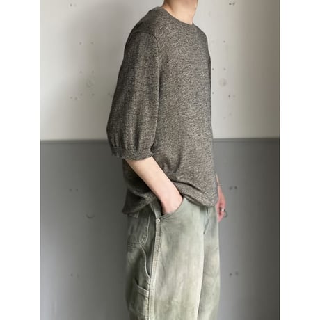 2000's Silk / Cotton fabric short sleeve melange knit