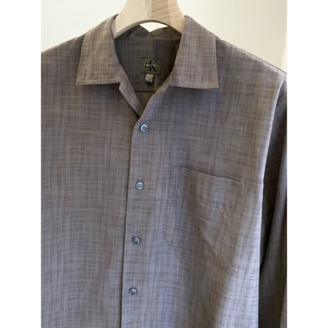 1990's "Calvin Klein" Plaid patterned open collar shirt