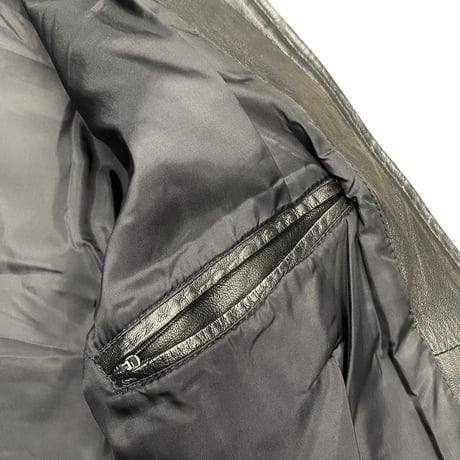 1990's-2000's Double zipper leather drizzler jacket