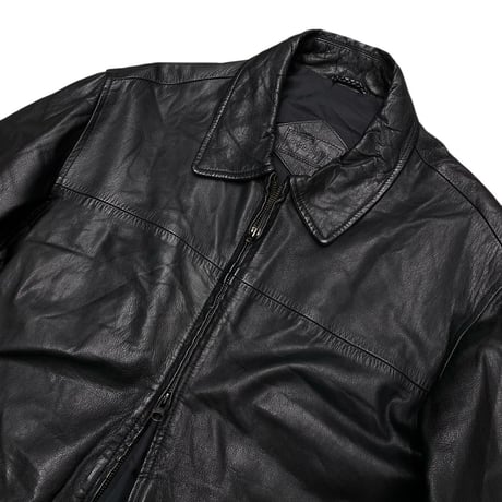 1990's-2000's Double zipper leather drizzler jacket