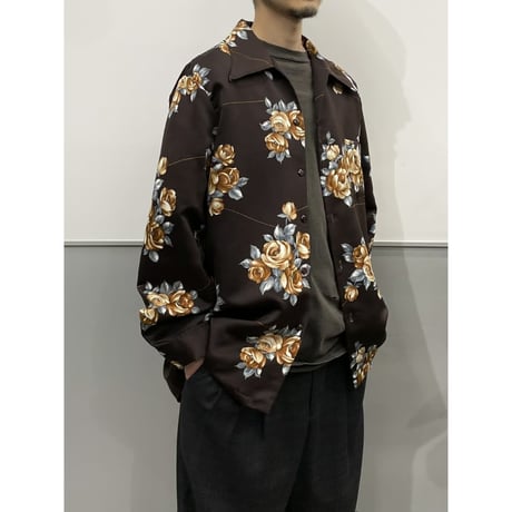 1970's "Mr.Jan" Floral printed open-collar shirt