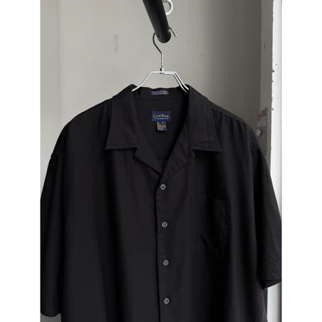 1990's-2000's "CLUB ROOM" Linen / Cotton fabric open collar shirt