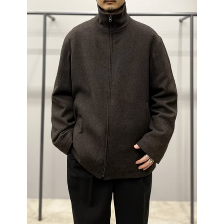 1990's-2000's Stand-collar zip up wool jacket