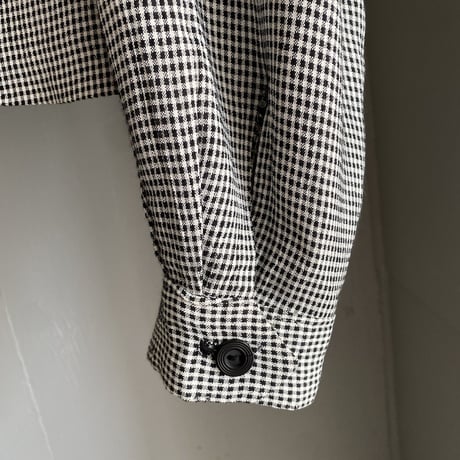 1990's Acetate/Rayon plaid patterned cropped jacket