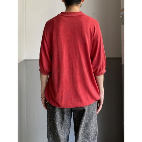 1990's-2000's Faded Color Rayon Blend Summer Knit Shirt