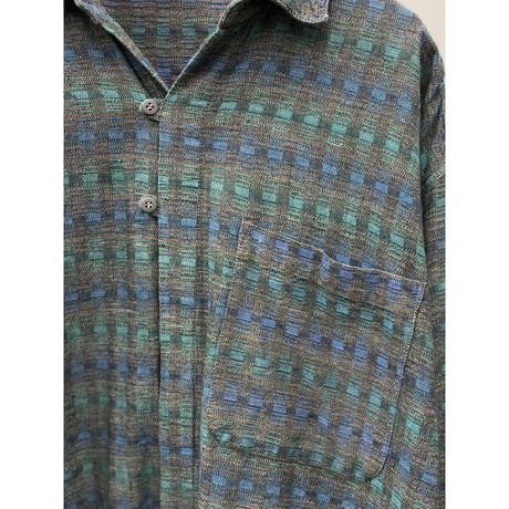 1980's Cotton jacquard long sleeve shirt